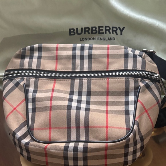 Burberry Handbags - Burberry Tan and Black Check Crossbody Bag